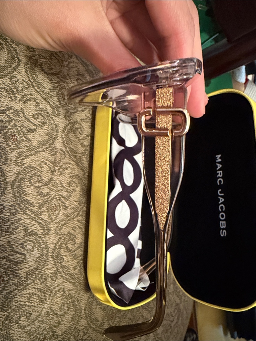 Marc Jacobs Clear Frame Sunglasses with Pink Gradient Lenses - Picture 2 of 4